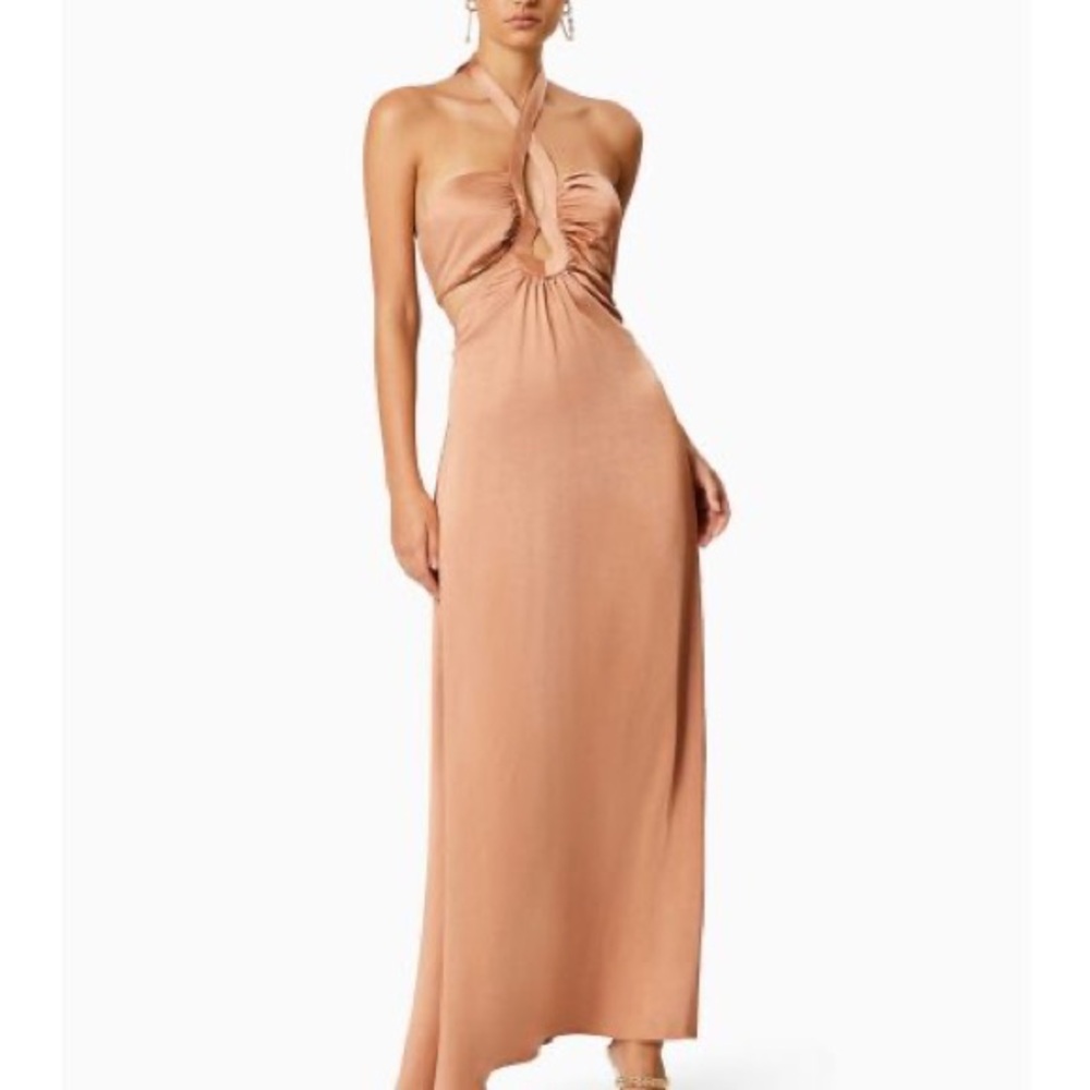 NWT ELLIATT Elegant Tan Halter Dress